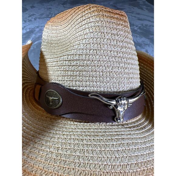 Lucky 7 USA Straw Cowboy Hat Longhorn Western Cowgirl One Size main image 8